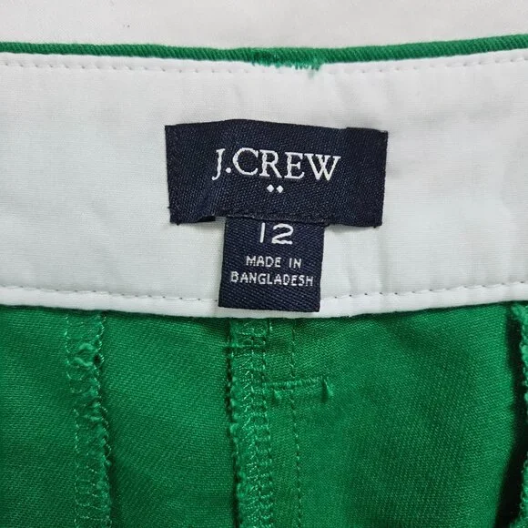 J. Crew 5 Inch Green Cotton Short Size 12 NWOT - Picture 2 of 7